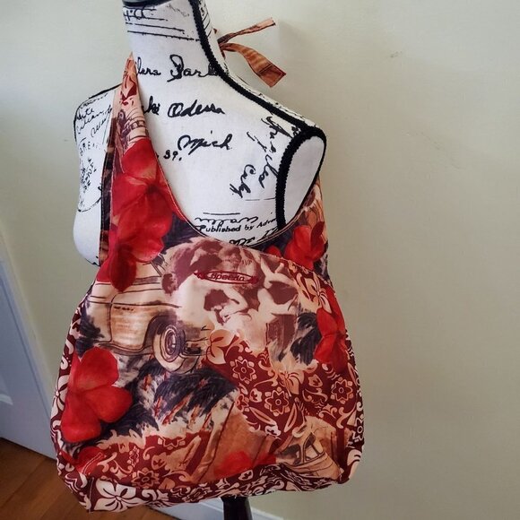 Speeda Floral Automotive Batik Multi Fabric Shoulder Bag - Picture 2 of 9